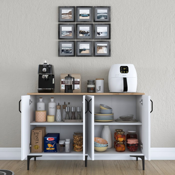 Hanah Home Gabinete Multipropósito Blanco y Nuez